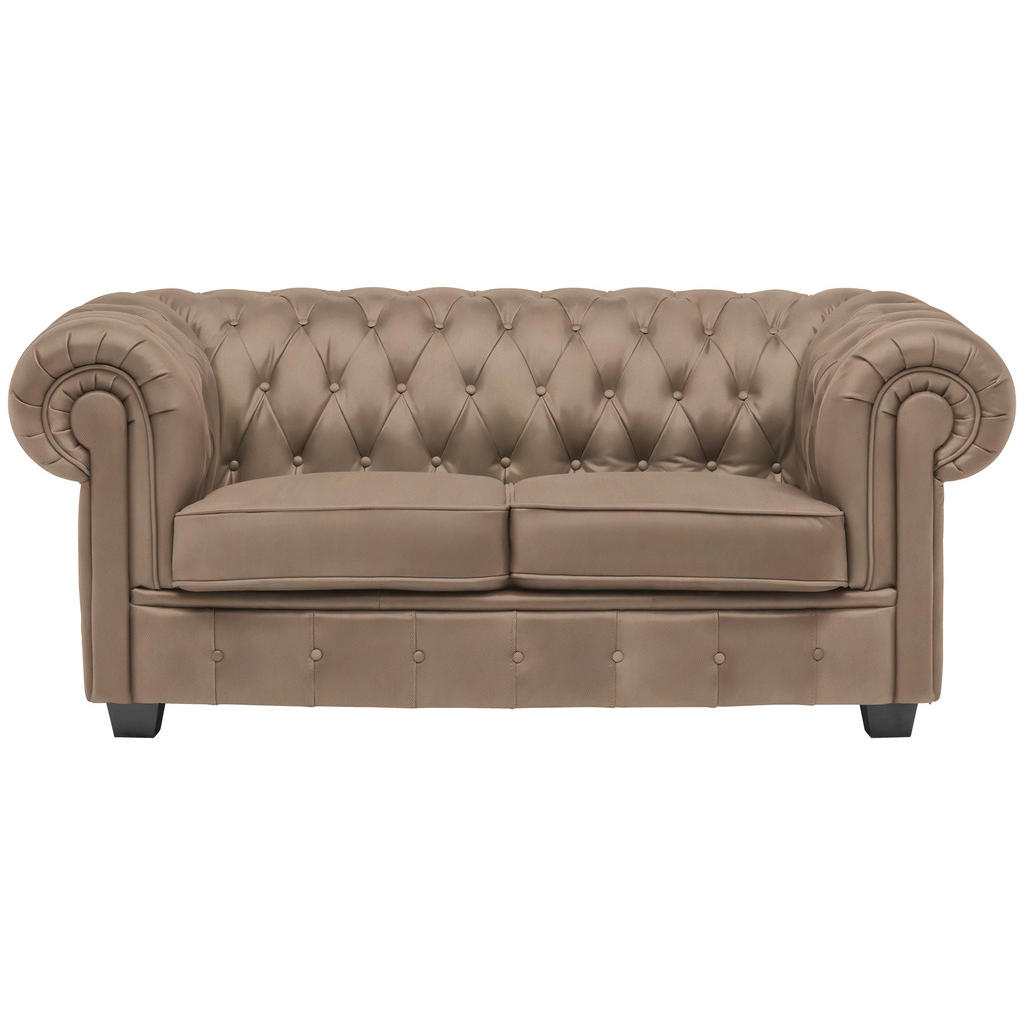 CHESTERFIELD BANK, lichtbruin textiel