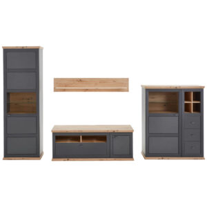 DAILY SHELF, antraciet, eikenkleur
