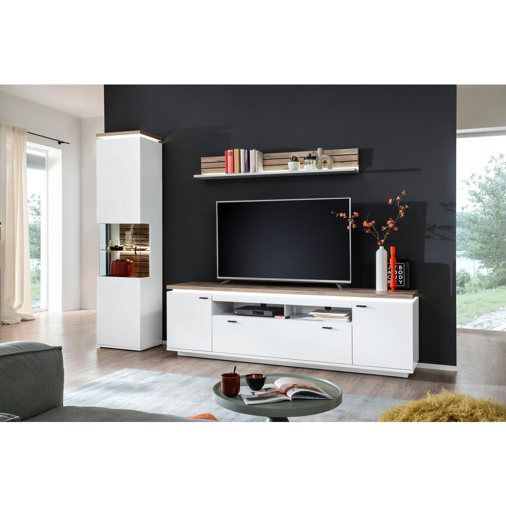 DNEVNI REGAL, bela, barve hrasta