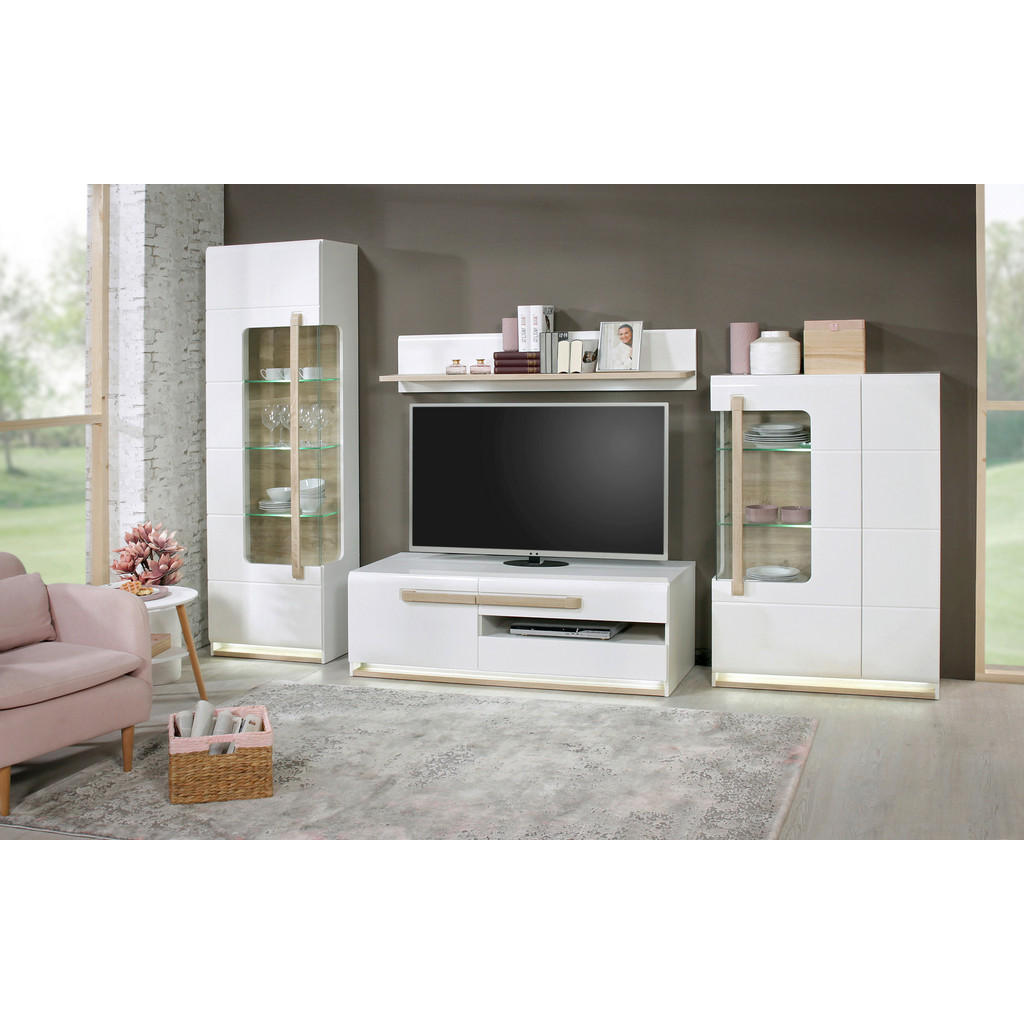 DNEVNI REGAL, bela, barve hrasta