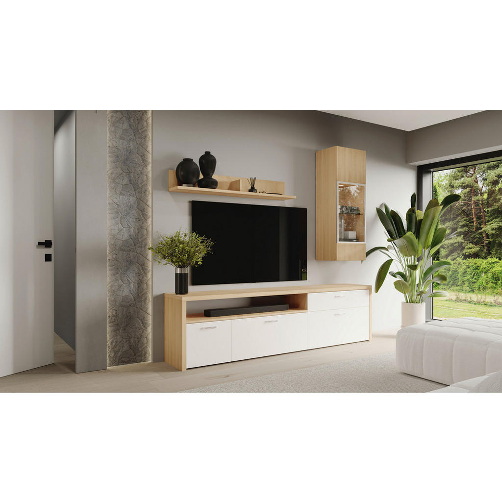 DAILY SHELF, eikenkleur, wit