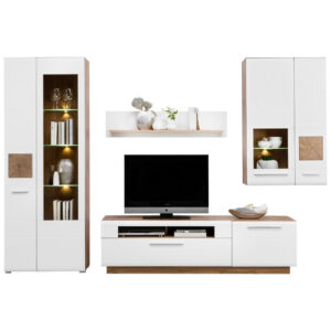 DNEVNI REGAL, bela, barve hrasta