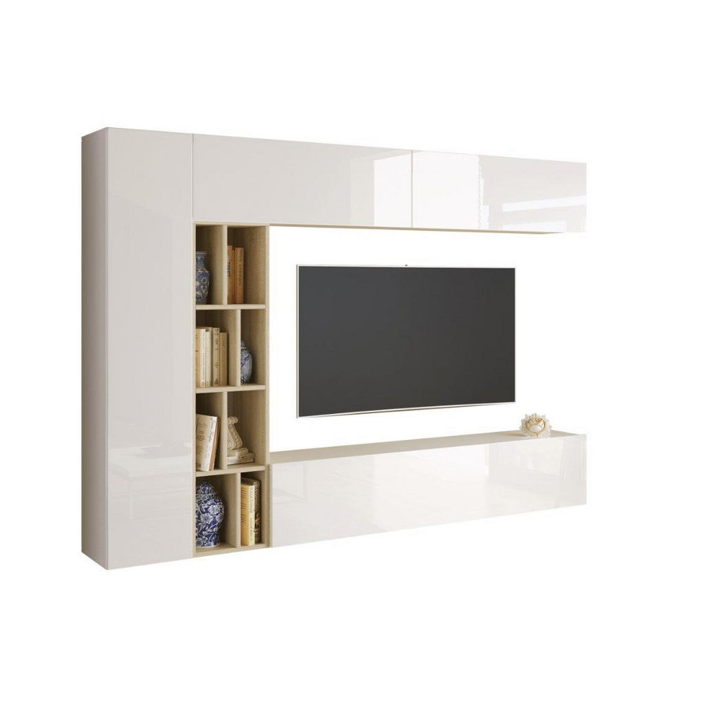 LIVING RACK, sonoma eiken, wit, hoogglans