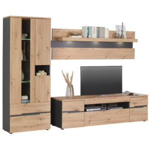 DAILY SHELF, grafietkleuren, ambachtelijk eiken