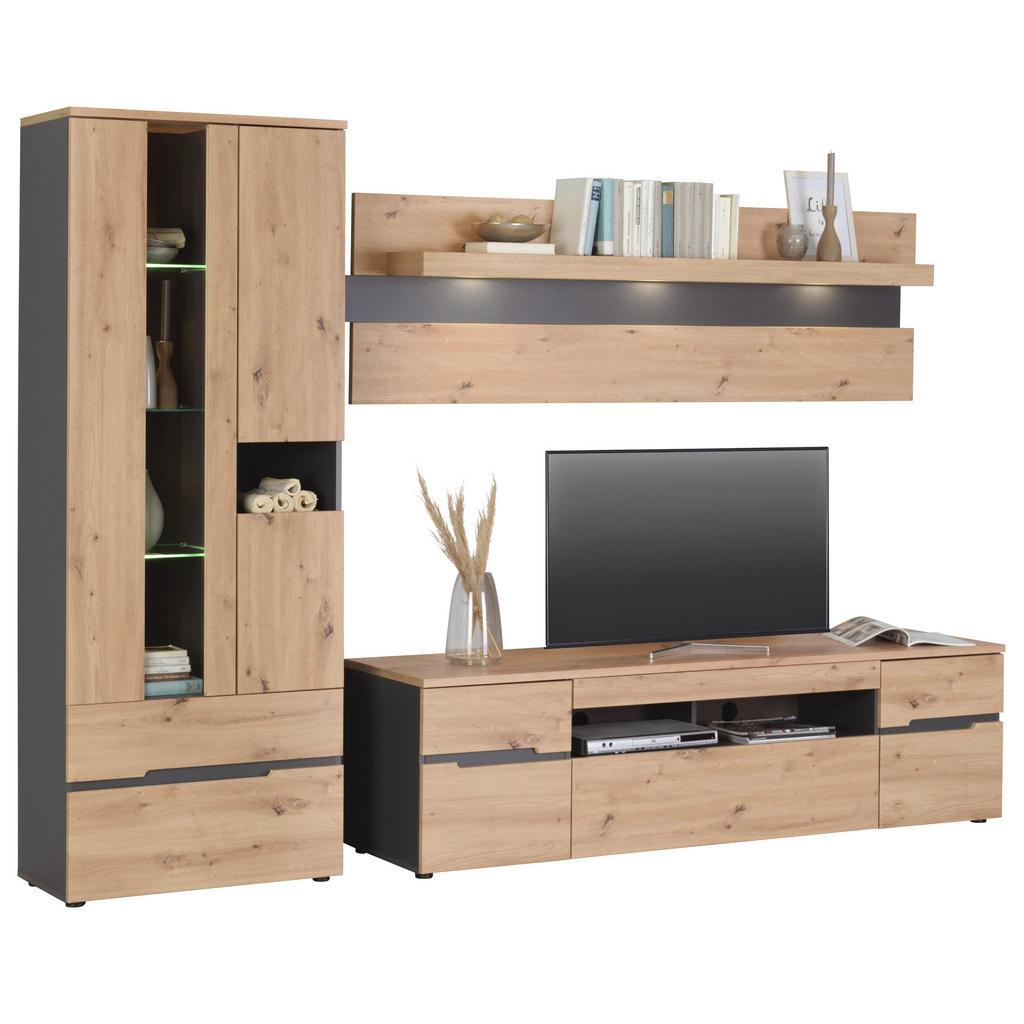 DAILY SHELF, grafietkleuren, ambachtelijk eiken
