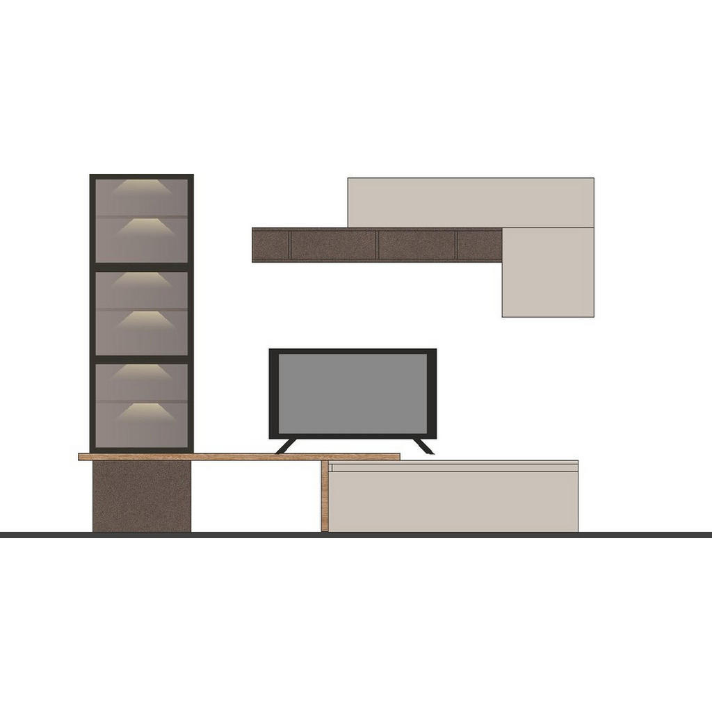 DAILY SHELF, eikenkleuren, bronskleuren, kasjmier