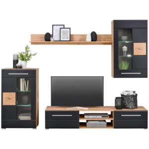DAILY SHELF, zwart, ambachtelijk eiken