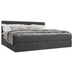 FAMILIEBED 270 cm x 200 cm, hout, textiel, houtmateriaal antraciet thumbnail 2