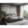 FAMILIEBED 270 cm x 200 cm, hout, textiel, houtmateriaal antraciet