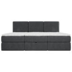 FAMILIEBED 270 cm x 200 cm, hout, textiel, houtmateriaal antraciet thumbnail 3