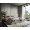 FAMILIEBED 270 cm x 200 cm, hout, textiel, houten materiaal wit