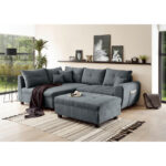 ECKSOFA incl. Hocker, microvelours antraciet thumbnail 2