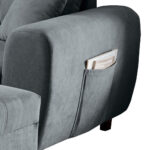 ECKSOFA incl. Hocker, microvelours antraciet thumbnail 3