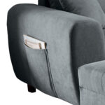 ECKSOFA incl. Hocker, microvelours antraciet thumbnail 3