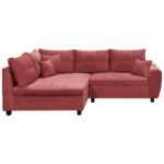 ECKSOFA incl. Hocker, microvelours in de kleur van bosvruchten thumbnail 2