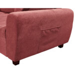 ECKSOFA incl. Hocker, microvelours in de kleur van bosvruchten thumbnail 4