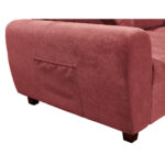 ECKSOFA incl. Hocker, microvelours in de kleur van bosvruchten thumbnail 5