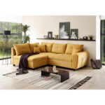 ECKSOFA incl. Hocker, microvelours geel thumbnail 3