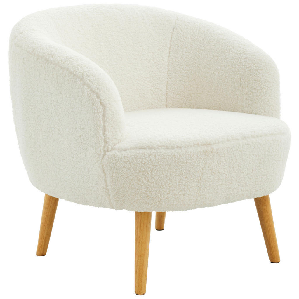 Fauteuil, natuurlijke kleuren, wit hout, textiel