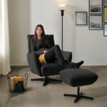 Fauteuil, antraciet textiel thumbnail 3