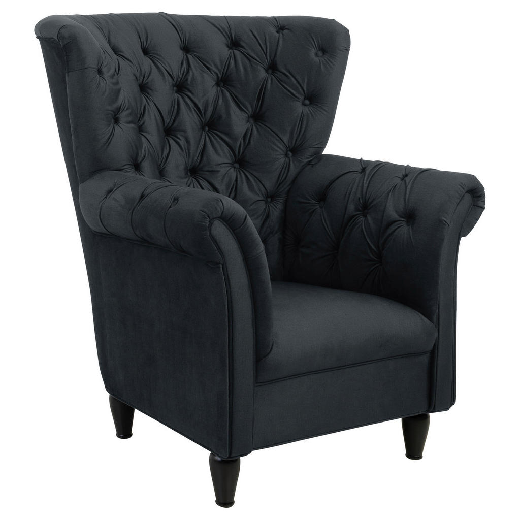 Fauteuil, antraciet textiel