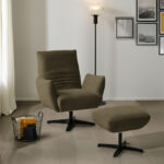 Fauteuil, kaki textiel thumbnail 2