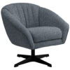 Fauteuil, blauwgrijs textiel