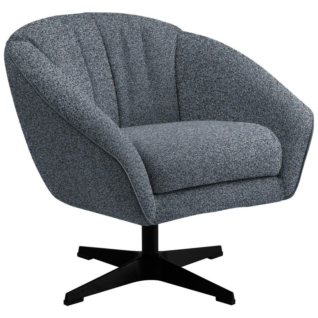 Fauteuil, blauwgrijs textiel