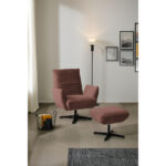 Fauteuil, roodachtig textiel thumbnail 4