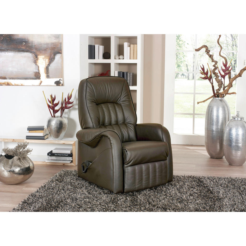 Fauteuil, bruin leer