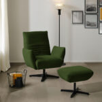 STOEL, donkergroen textiel thumbnail 2