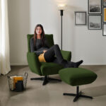 STOEL, donkergroen textiel thumbnail 3