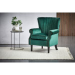 FAMSTOEL, zwart, donkergroen hout, textiel thumbnail 2