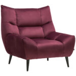 Fauteuil, wijnrood textiel thumbnail 1