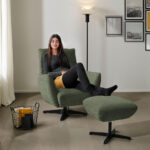 Fauteuil, groen textiel thumbnail 3