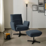 Fauteuil, blauw textiel thumbnail 2