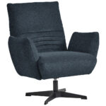 Fauteuil, blauw textiel thumbnail 1