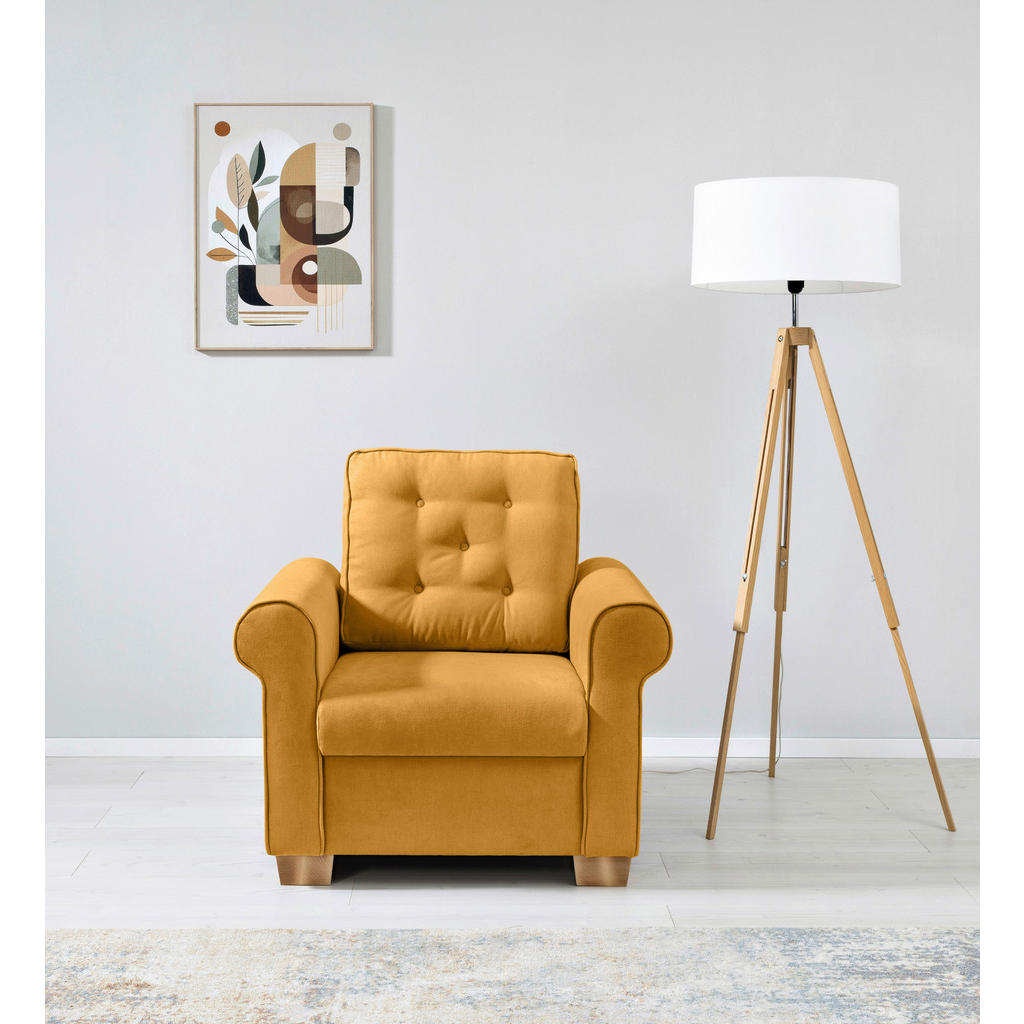 Fauteuil, geel textiel
