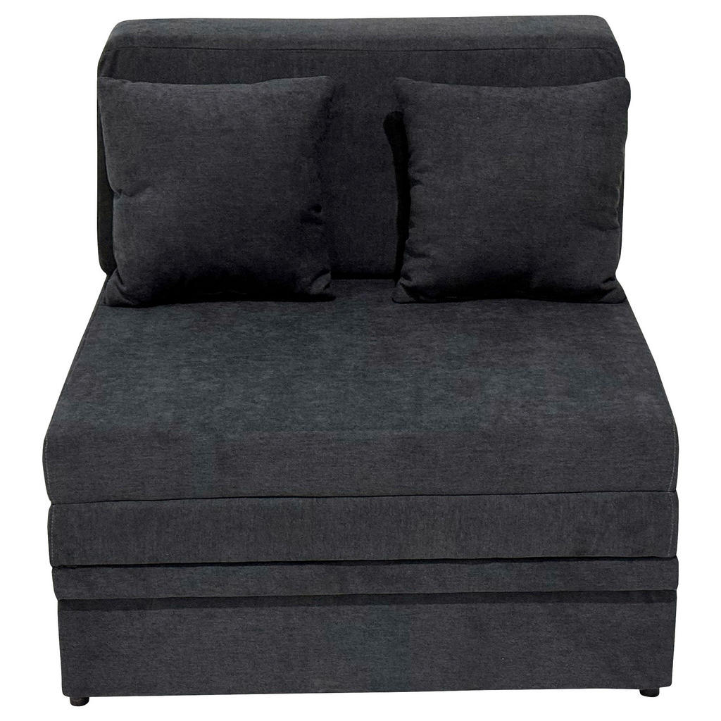 Fauteuil met beenfunctie, grijs textiel