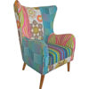 FAMSTOEL, veelkleurig hout, kunststof, textiel