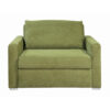 STOEL MET RUG, groen textiel