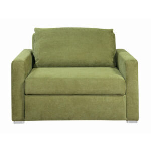 STOEL MET RUG, groen textiel