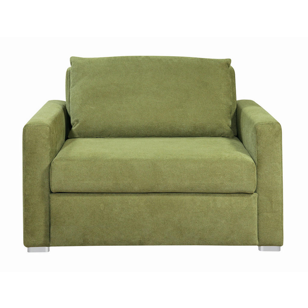 STOEL MET RUG, groen textiel
