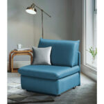 Fauteuil met bed, blauw textiel thumbnail 2