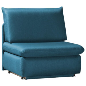 Fauteuil met bed, blauw textiel