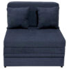 STOEL MET RUG, blauw textiel