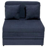 STOEL MET RUG, blauw textiel thumbnail 1
