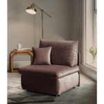 Fauteuil met bed, bruin textiel thumbnail 2