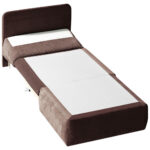 Fauteuil met bed, bruin textiel thumbnail 3