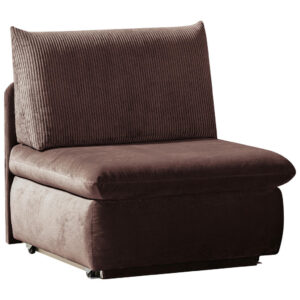 Fauteuil met bed, bruin textiel